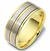 Anillo Titanio 8mm Doble Biselado Dorado 8mm Premium Jewerly