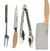 Set De Asado Cuchillo Acero + Tenedor + Pinza + Hacha Hachuela