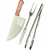 Set De Asado Cuchillo Hacha 34cm Mang Madera Tenedor Y Pinza