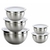 Set X5 Contenedor Bowls Batidor Acero + Tapa Hermetica Silicona