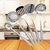 Set De 5 Utensillos De Cocina Acero Cucharon Espumadera Pala