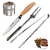 Set Asado Cuchillo 24 Cm + Pinza + Tenedor Asador + Condimentero