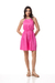 VESTIDO CURTO C RECORTES E LAÇO PINK - comprar online