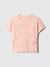 T-Shirt Baby GAP, Ursinho Logo, rosa