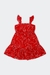 Vestido Infantil Curto, com babados, vermelho, Alakazoo!