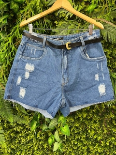 Short Jeans com cinto plus - comprar online