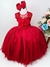 Vestido Infantil Vermelho Com Renda e Pérolas Damas Luxo