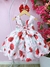 Vestido Infantil Rosa Flores Primavera Peito Strass Pérolas - loja online