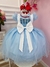 Vestido Infantil Azul Alice no País das Maravilhas Luxo