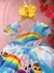 Imagem do Vestido Infantil Bolofofos Arco Iris Colorido Peito Strass