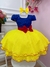 Vestido Infantil Branca de Neve Peito Strass Com Laço