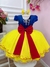 Vestido Infantil Branca de Neve Peito Strass Com Laço na internet