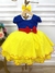 Vestido Infantil Branca de Neve Peito Strass Com Laço - Mimo