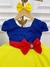 Vestido Infantil Branca de Neve Peito Strass Com Laço - loja online