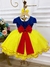 Imagem do Vestido Infantil Branca de Neve Peito Strass Com Laço