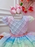 Vestido Infantil Rosa Princesas Peito Nervura Cinto Pérolas - comprar online