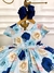 Vestido Infantil Azul Florido Rosas C/ Cinto de Pérolas - loja online