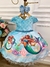 Vestido Infantil Princesa Ariel Sereia Peito Escamas Filme