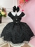 Vestido Infantil Wandinha Preto Saia C/ Brilho - Mimo