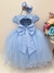 Vestido Infantil Azul C/ Renda Cinto Pérolas Strass Princesa na internet