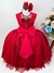 Vestido Infantil Vermelho Com Renda e Pérolas Damas Luxo