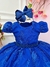 Imagem do Vestido Infantil Azul Royal C/ Renda Realeza Cinto de Pérolas