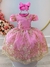 Vestido Infantil Rosa Renda Realeza Cinto de Pérolas Damas