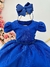 Vestido Infantil Azul Royal C/ Renda Realeza Cinto de Pérolas na internet