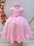 Vestido Infantil Rosa Bebê Maquinetado Luxo Damas Longo