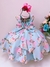 Vestido Infantil Azul Tiffany Florido Daminhas C/ Pérolas na internet