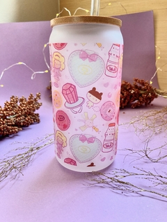 90´s kid | VASO DE CRISTAL CON POPOTE Y TAPA DE BAMBÚ - comprar en línea