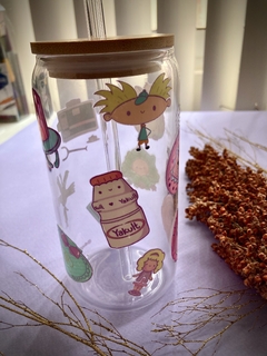 90's kid | Niños de los 90's | VASO DE CRISTAL TRANSPARENTE CON POPOTE Y TAPA DE BAMBÚ - tienda en línea