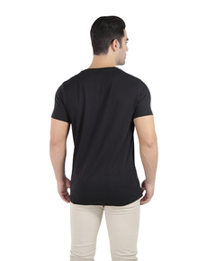 Camiseta Henley Egípcio Gola Padre Preto - comprar online