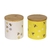 CONJUNTO DE POTES DE LATA BRANCO E AMARELO 2 PCS BTC