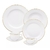 APARELHO DE JANTAR 42 PECAS DE PORCELANA COM FIO DE OURO MONACO BRANCO WOLFF