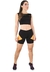 Cropped Regata Com Faixa + Short Preto Com Amarelo Conjunto Fitness | REF: LX044