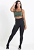 Calça Legging Preta com Verde Militar e Cropped Alcinha Conjunto Fitness | REF: CSV10 - Mar fitness