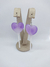 Aretes Chupeta Corazón Violeta