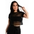 Blusa Cropped Preta Transparente Tomara que Caia Com Cropped Preto | REF: LX299