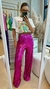 Calça Feminina Paetê Wide Leg Kristen Petit Rose na internet