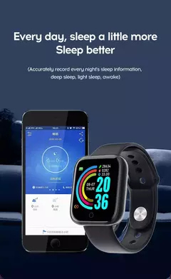 Smartwatch D20 Pro Y68, Smartwatch Bluetooth, Resistente à Pressão Arterial - comprar online