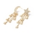 Aretes luna y estrella de chapa de oro 18K AB15003