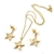 Hermoso Set De Collar Y Aretes Estrellas Joyería Fina 18K COD HU-0KEA-MWSS