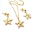 Hermoso Set De Collar Y Aretes Estrellas Joyería Fina 18K COD HU-0KEA-MWSS - creacionesmx