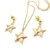 Hermoso Set De Collar Y Aretes Estrellas Joyería Fina 18K COD HU-0KEA-MWSS - tienda en línea