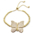 Pulsera Mariposa Con Zirconias Ajustable De Chapa 18k COD 3R-LBTR-WZ7C