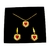 Set corazón rojo y aretes chapa de oro 18K11037 - tienda en línea