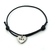 Pulsera de cordón acerado y dije corazón con iniciales PP45007