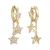 Aretes 3 estrellas chapa de oro 18K AB15002