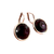 Aretes con cristal redondo morado oscuro - creacionesmx